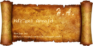 Hügel Arnold névjegykártya